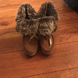 Combat fur booties